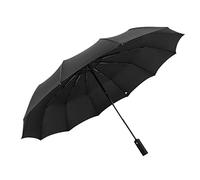 NONDK Paraguas Plegable de Mano de 12 Costillas de Viaje Compacto una Prueba de Viento, Paraguas de Lluvia Grandes de Apertura/AutomáTico para Hombres y Mujeres, Negro