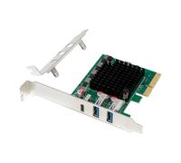 NONDK PCIE PCI-e 3.0 X4 ASM3242 Chipset PCIe X4 A 2 Puertos USB 3.2 + Tarjeta de Expansión Tipo-C Adaptador USB 3.2 de 20 Gbps para Escritorio