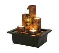 NONDK Pequeña Fuente de Escritorio con Agua Corriente, Adornos Artesanales, Candelabro con Agua Corriente