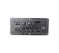 NONDK Placa Amplificadora de Audio de 15 W + 15 W, Compatible con Radio USB, Micrófono Dual, Amplificador de Subwoofer Bluetooth para Altavoz de 12 V, 24 V y 220 V