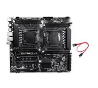 NONDK Placa Base de Doble Zócalo X99 + Cable SATA LGA2011-3 Soporta 8XDDR3 RAM, Puertos Ethernet Duales, Soporta CPU E5 2678 V3 2676 V3.