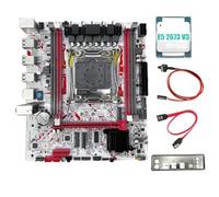 NONDK Placa Base X99 + CPU E5 2673 V3 Kit de Placa Base X99G757 para Juegos LGA 2011-3 DDR3 Chip HM55 Soporta hasta 64GB de Memoria.