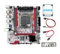 NONDK Placa Base X99 + CPU E5 2676 V3. Placa Base para Juegos X99G757. Chip LGA 2011-3 DDR3 HM55. Admite hasta 64 GB de Memoria.