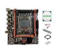 NONDK Placa Base X99E + CPU E5 2673 V3 de Doble Canal Compatible con 4XDDR4 RECC RAM PCIE X16 NVMe Tarjeta LAN Gigabit Placa Base de Escritorio