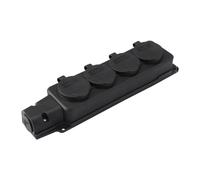 NONDK Placa de Enchufe Alemán con Cubierta Placa de Enchufe Impermeable Ip54 Placa de Enchufe de Goma de 4 Posiciones