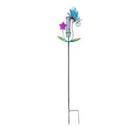 NONDK Pluviómetro Mariposa Exterior de 6 Pulgadas, Medidor de Lluvia de Metal con Estaca, Gran Pluviómetro Digital de Color para Jardines, Céspedes, Senderos, Patios.