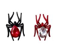 NONDK Producto Terminado Adornos de Araña Decoración de Manicura con Tachuelas de Aleación Retro Negro y Rojo