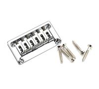 NONDK Puente de Guitarra de 6 Cuerdas con Silletas Fijas y Cordal de Carga Superior, Pieza para Guitarra Eléctrica, Color Plateado.