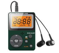 NONDK Radio Portátil Am FM de Bolsillo con Pantalla LCD, Conector para Auriculares Estéreo, Temporizador de Apagado Automático, Despertador para Viajes Al Aire Libre y Camping. B