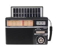 NONDK Radio Retro de Banda con Conectividad de Audio Inalámbrica, Carga Solar Multimodo, Batería de Larga Duración y Modo de Reproducción Múltiple.