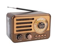 NONDK Radio Retro Portátil con Altavoz Bluetooth Vintage, Receptor de Radio FM/Am con Linterna LED, Compatible con Tarjeta TF, USB, Reproducción AUX