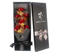 NONDK Ramo de Rosas Doradas, Rosa Artificial Chapada en, Rosa de LáMina Dorada, Regalos para Siempre para Su DíA de San ValentíN, DíA de la Madre