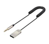 NONDK Receptor de Audio Bluetooth 6.0 para Coche, Adaptador de Auriculares Inalámbricos de 3,5 mm con Micrófono Integrado y Manos