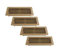 NONDK Registro de Piso de 4 X 10, Paquete de 4 Rejillas de Ventilación para Piso, Rejillas de Piso Transitables de Acero de Alta Resistencia, Rejilla Decorativa Ajustable