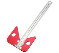 NONDK Regla de Línea Central de Carpintería de Aleación de Aluminio de 300 Mm, Buscador de Centro con Escuadra y Calibre de Línea para Medición