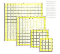 NONDK Regla para Acolchar de 4 Piezas, Escuadra AcríLica, Plantillas para Acolchar, con Anillos Antideslizantes (4,5X4,5 Pulgadas, 6X6 Pulgadas, 9,5X9,5 Pulgadas, 12,5X12,5 Pulgadas)