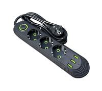 NONDK Regleta de Enchufes Multifunción de 2500 W con de Corriente, Enchufe con Puertos USB y Enchufe Europeo B