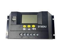 NONDK Regulador de Carga Solar para Batería de 30A 12V/24V, Colector Solar con Pantalla LCD Retroiluminada CM3024Z, Doble USB.