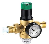 NONDK Regulador de Presión de Agua de 1/2 Pulgada, con Manómetro y Filtro de