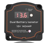 NONDK Relé Sensible A Voltaje Digital para Automóviles, Aislador de Doble Batería Inteligente, Aislador de Batería 12V 140A para Campers, Automóviles, RV y Marinos.