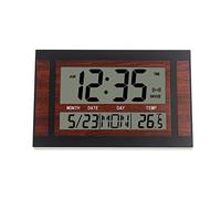 NONDK Reloj de Pared Digital LCD Gran NúMero Tiempo Temperatura Calendario Alarma Mesa Escritorio Reloj DiseñO Moderno Oficina Hogar Negro