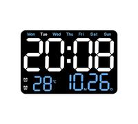 NONDK Reloj de Pared Electrónico Pantalla de Fecha y Temperatura Reloj de Mesa Despertadores LED Digitales Montados en la Pared para el Hogar A