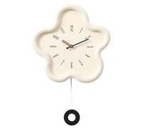 NONDK Reloj de Pared Minimalista Estilo Crema para Sala de Estar, Reloj Digital para Restaurante, Reloj de Pared Digital Oscilante, Decoración del Hogar. A