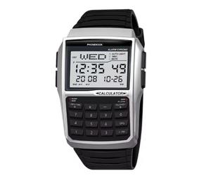 NONDK Reloj de Pulsera para Hombre con Correa de Acero Inoxidable Estilo Ordenador, Calculadora, Luz LED Multifuncional y Caja de Plástico.