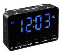 NONDK Reloj Despertador con Radio Fuerte Reloj Despertador con Alarma Fuerte para Adultos Que Duermen Profundamente Puerto USB