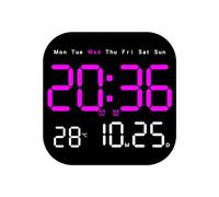 NONDK Relojes de Pared Digitales Temperatura Fecha Semana VisualizacióN Reloj de Mesa ElectróNico 12/24H Reloj Despertador LED Montado en la Pared Control Remoto,D