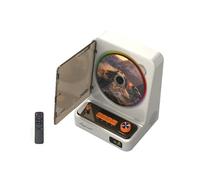NONDK Reproductor de Inspiración Vintage con Bluetooth, Reproductor de CD, Altavoces Estéreo Duales, Batería Recargable de 5200 MAh, Luz Ambiental, Radio FM y Control Remoto