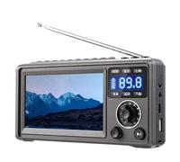 NONDK Reproductor de Vídeo Portátil de 4,3 Pulgadas con Bluetooth, SW MW, Radio FM, Tarjeta TF, Disco U, Reproductor de MP3 y MP4, Reloj Auxiliar para Personas Mayores.