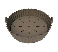NONDK Revestimiento para Freidora Aire, Recipiente para Freidora Aire Silicona Reutilizable de 10 Pulgadas, DiseñO de Filtro de Aceite Antiadherente, 22 Cm para Freidora de Aire MarróN
