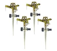 NONDK Rociadores Pulsantes con Boquilla de LatóN Cabezal de Rociador de Agua Resistente Base de Rociadores, ForArea Lawn Patio Garden 4 Piezas