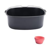 NONDK SartéN EléCtrica para Hornear, Freidora de Aire, para Hornear Antiadherente, Bandeja para Asar, Olla, Accesorios de Cocina, Herramienta para Hornear de 9 Pulgadas