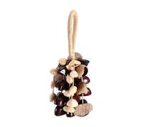 NONDK Sonajero de Conchas de Semilla 3 Tipos de 33 Conchas de Nueces Naturales Instrumento de Sanación de Conchas de Semilla con Manivela