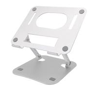 NONDK Soporte de Aleación de Aluminio Ajustable para Tabletas y Portátiles de hasta 17 Pulgadas, Soporte de Refrigeración Plegable Portátil Plateado