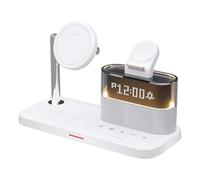 NONDK Soporte de Carga Inalámbrica Magnética 5 en 1, Luz LED, Reloj Despertador, Estación de Carga Rápida, Color