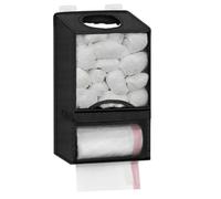 NONDK Soporte de Pared para Bolsas de Plástico - Organizador de Bolsas con Dispensador de Rollos de Basura, Color Negro