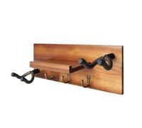 NONDK Soporte de Pared para Guitarra con Gancho Giratorio, Soporte de Madera para Guitarra con Estante y Soporte para Púas, Soporte de Pared para Guitarra Acústica.