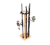 NONDK Soporte de Suelo para Caña de Pescar de Madera Maciza con 8 Ranuras, Organizador Vertical para Casa, Garaje, Cabina, .A