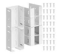 NONDK Soporte de Valla de Acero al Carbono Resistente con Tornillos para Panel de Valla de Vinilo a Poste, Kit de Soporte de Riel de ConexióN, 4 Piezas,
