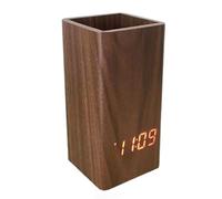 NONDK Soporte para BolíGrafo Reloj LED Reloj ElectróNico PortaláPices de Escritorio PapeleríA para Estudiantes Reloj ElectróNico Controlado por Voz C