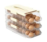 NONDK Soporte para Huevos para Frigorífico,Organizador Huevos con Ruedas,Contenedor para Huevos,Dispensador con Rodillo para Ahorro Huevos,Bandeja Apilable para Frigorífico,Color
