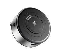 NONDK Soporte para Teléfono Móvil Inteligente con Carga Inalámbrica de 15 W, Adsorción Magnética Al Vacío, Carga Rápida Inalámbrica para Automóvil, Color Plateado