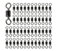 NONDK Tambor Giratorio de Acero Inoxidable para Pesca, Conector de Triple Rodamiento Giratorio, Anillo Sólido, Accesorios de Pesca de 12 mm