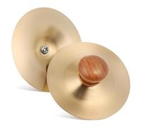 NONDK Tambores de Práctica de Mano, 1 Par de Platillos de Dedo de Latón de 7 Cm/2,75 Pulgadas, Mini Platillos de Mano para Niños, Instrumento Musical Orff