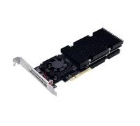 NONDK Tarjeta Adaptadora de Expansión Split-Free PEX8747 4 Quad M.2 NVMe A PCIe 3.0 X8 con Disipador de, Compatible con SSD de Tamaño 22110/2280/2242