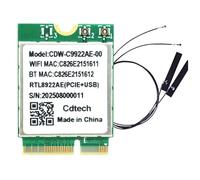 NONDK Tarjeta Bluetooth 5.4 RTL8922AE WiFi7 Tri-Band 2.4G/5G/6GHz 6338Mbps Adaptador de Red Inalámbrico M.2 para 10/11
