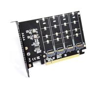 NONDK Tarjeta Conversora Adaptadora M.2 NVME A PCIe X16 Tarjeta de Expansión NVME de 4 Puertos para SSD 2230 2242 2260 2280